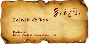 Zelnik Ákos névjegykártya