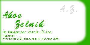 akos zelnik business card